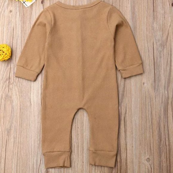 ORGANIC: COTTON LINEN BABY ROMPER - Picture 2 of 4